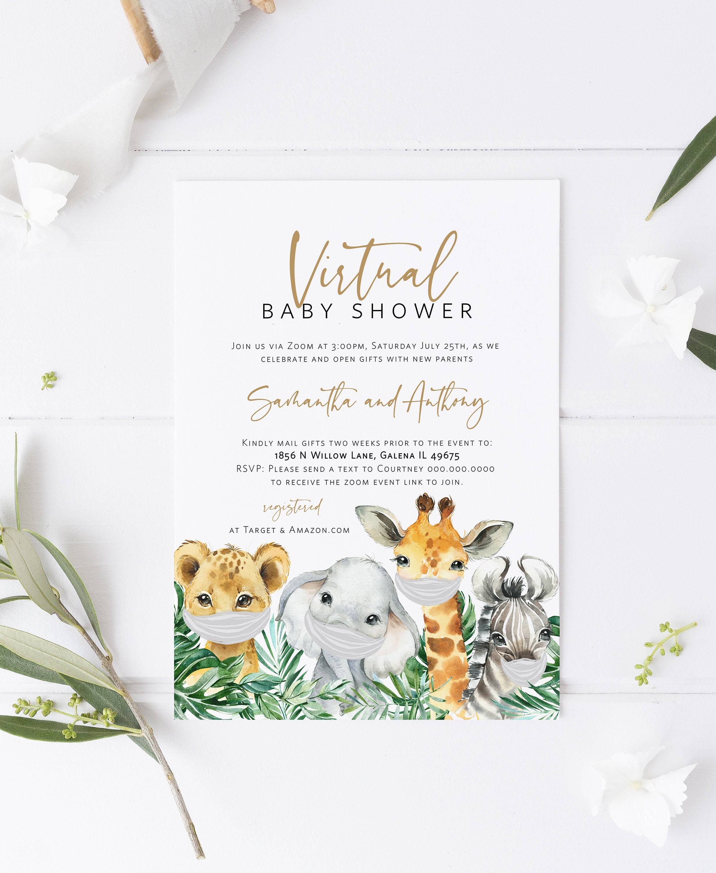 Virtual Baby Shower Invitation Social Distancing Baby Shower Etsy