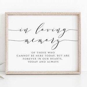 In Loving Memory Sign, Wedding Sign, Wedding Memory Sign Template, In Loving Memory Sign Printable, 8x10, TEMPLETT, WLP-SCR 4298