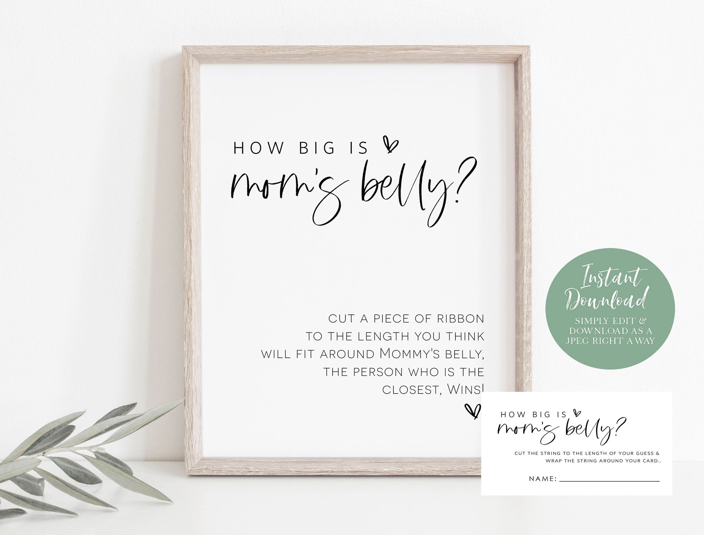 Printable How Big Is Mommy s Belly Signs And Cards Instant Download LittleSizzle 
