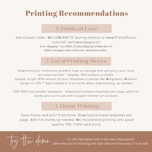 Wedding Menu Template, Printable Menu Card, 5x7 & 8x10 Wedding Menu Printable, Instant Download, Edit with TEMPLETT, WLP-PAL 5622 image 8