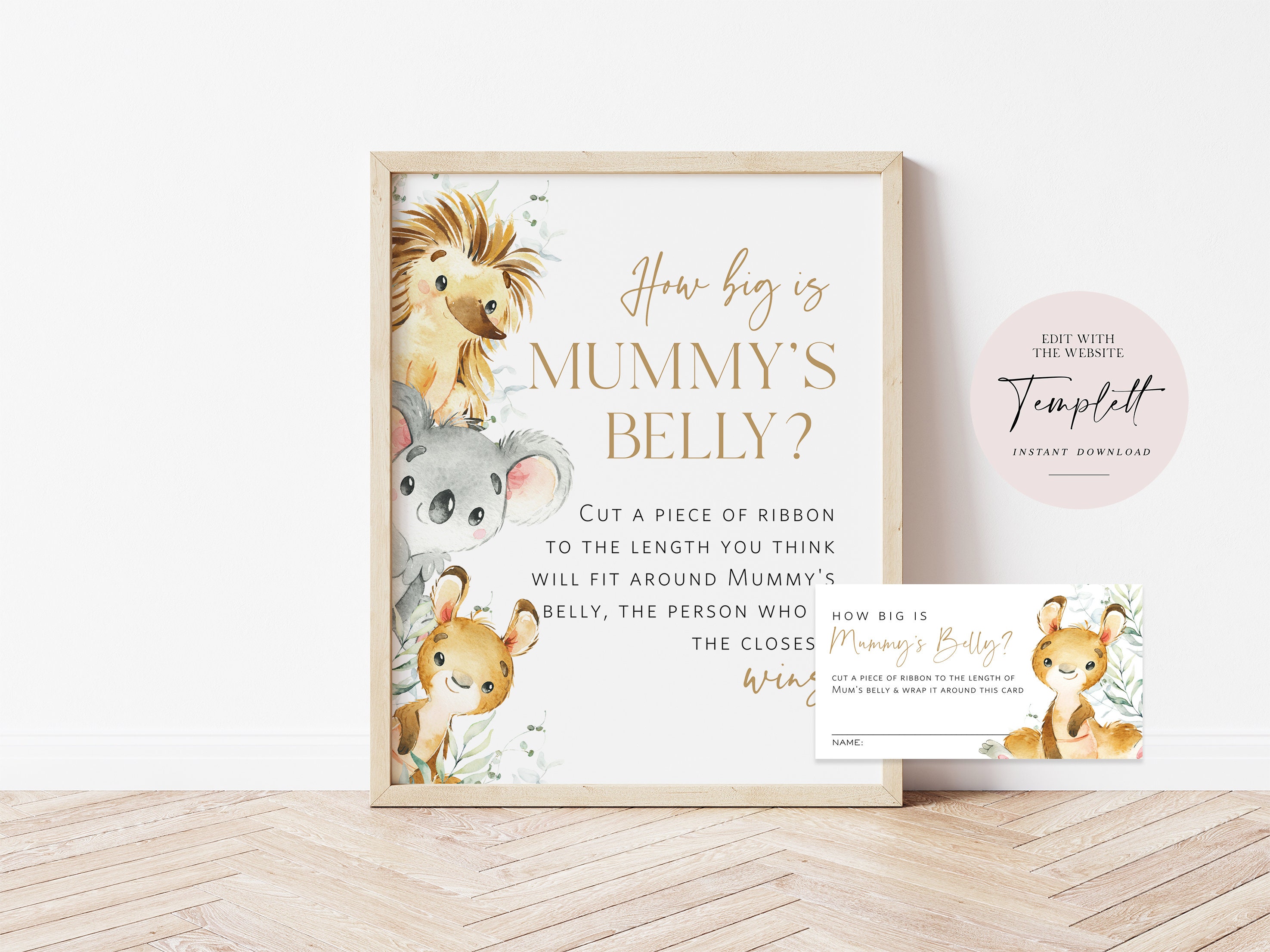 Baby Shower Game Bundle, Australian Animals Baby Shower Games, Games
