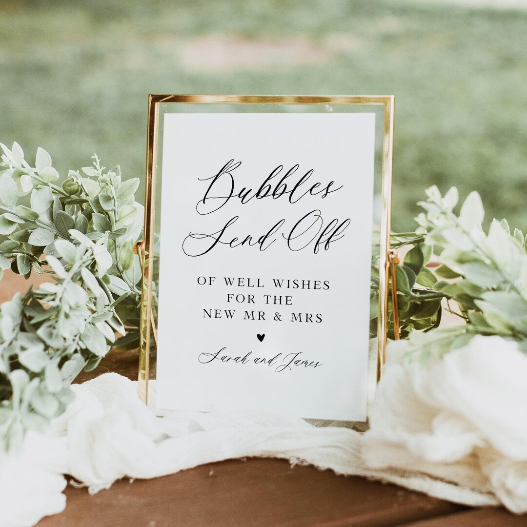 Blow Bubbles Wedding Sign Template, Wedding Sign Printable, Bubbles ...