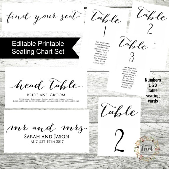 wedding seating chart template printable wedding seating etsy