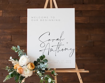 Wedding Welcome Sign, Welcome Poster, Printable Wedding Welcome, Calligraphy Welcome sign, Edit with TEMPLETT, WLP-SAL 4753