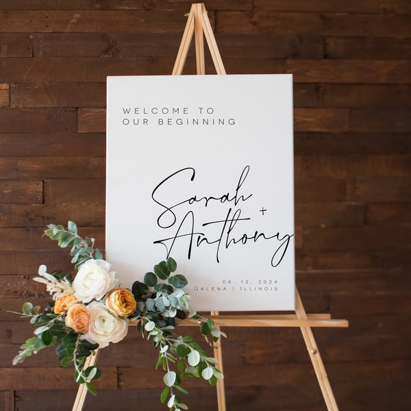 Wedding Welcome Sign, Welcome Poster, Printable Wedding Welcome, Calligraphy Welcome sign, Edit with TEMPLETT, WLP-SAL 4753