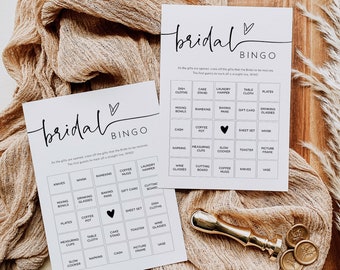 Minimalist Bridal Bingo,  Bridal Shower Bingo Game, Printable Bingo Cards, Editable Bingo Card, Edit with TEMPLETT, WLP-PAL 5711