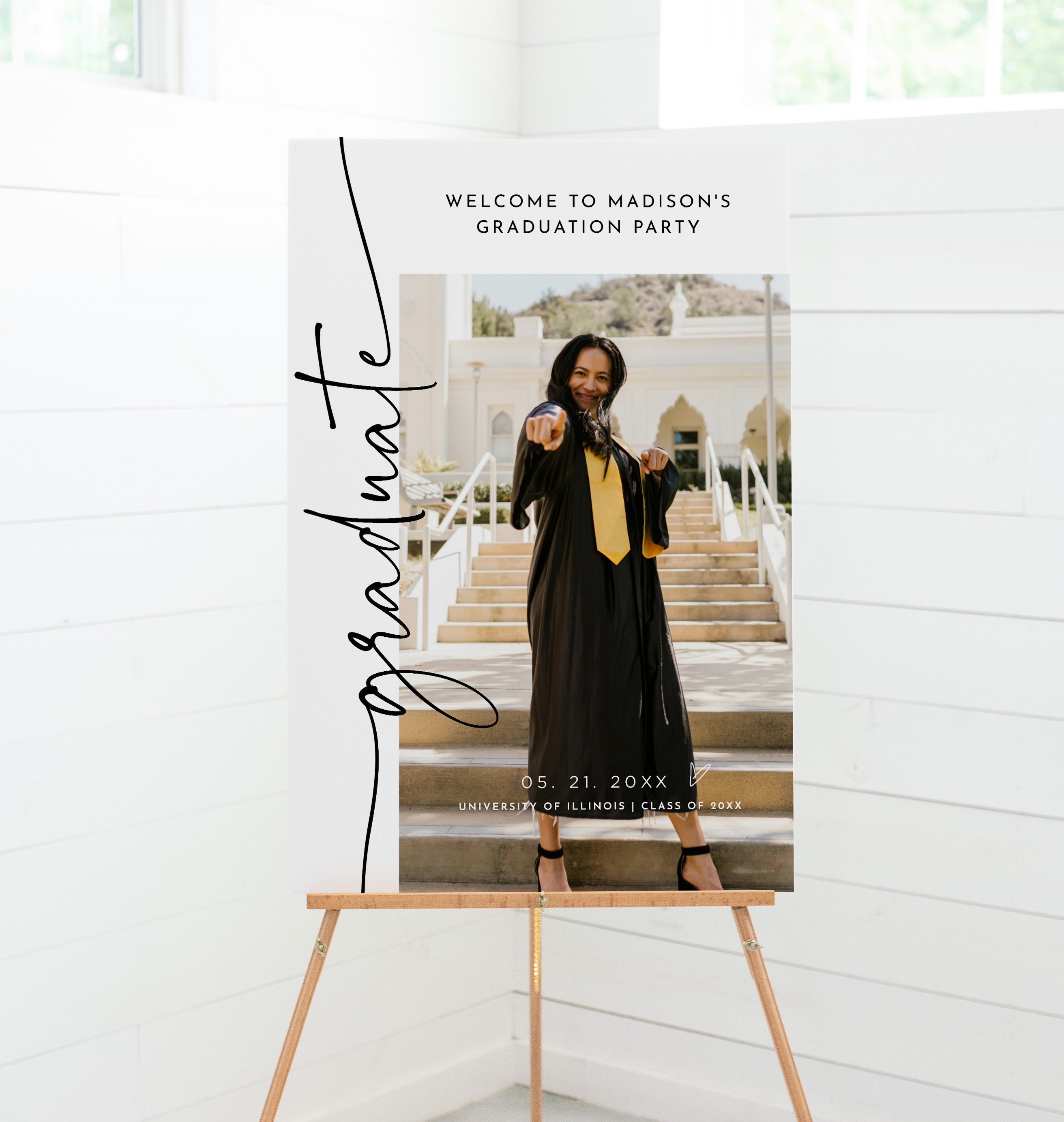 Graduation Welcome Sign Examples Graduation Welcome Sign, Photo Graduation Poster, Minimalist, College ...
