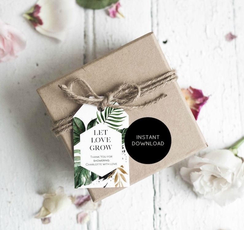 Tropical Thank You Tag Printable Favor Tag Template Tropical | Etsy