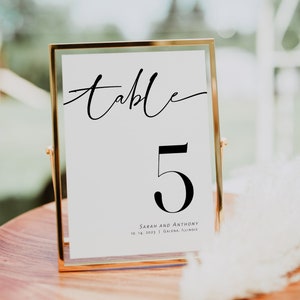 Minimalist Wedding Table Numbers, Modern Table Numbers, Templett Table Numbers, Reception Table Numbers, 5x7, 4x6, 3x5, WLP-DAL 4460 image 3