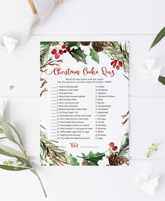 Christmas Cookie Quiz Holiday Party Game Christmas Party - Etsy