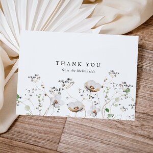 Wildblumen Dankeskarte, Wildblumen Hochzeit Dankeskarte, Sofortiger Download, Boho Dankeschön gefaltete Kartenvorlage, TEMPLETT, WLP-IKE 4725