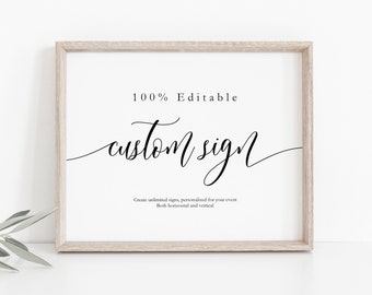 Editable Custom Wedding Sign Template, Script Wedding Sign, Bridal Shower Sign, Vertical + Horizontal, Create Unlimited Signs, WLP-SOU 2117