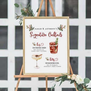 Christmas Signature Drinks Sign, Editable Signature Drinks Template, Instant Download, Holiday, TEMPLETT, WLP-RCW 4552