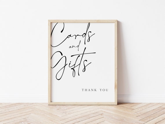 Calligraphy Cards and Gifts Sign, Editable Wedding Signage, Wedding Cards and Gifts Table Sign, TEMPLETT, Instant Download, WLP-SAL 4745