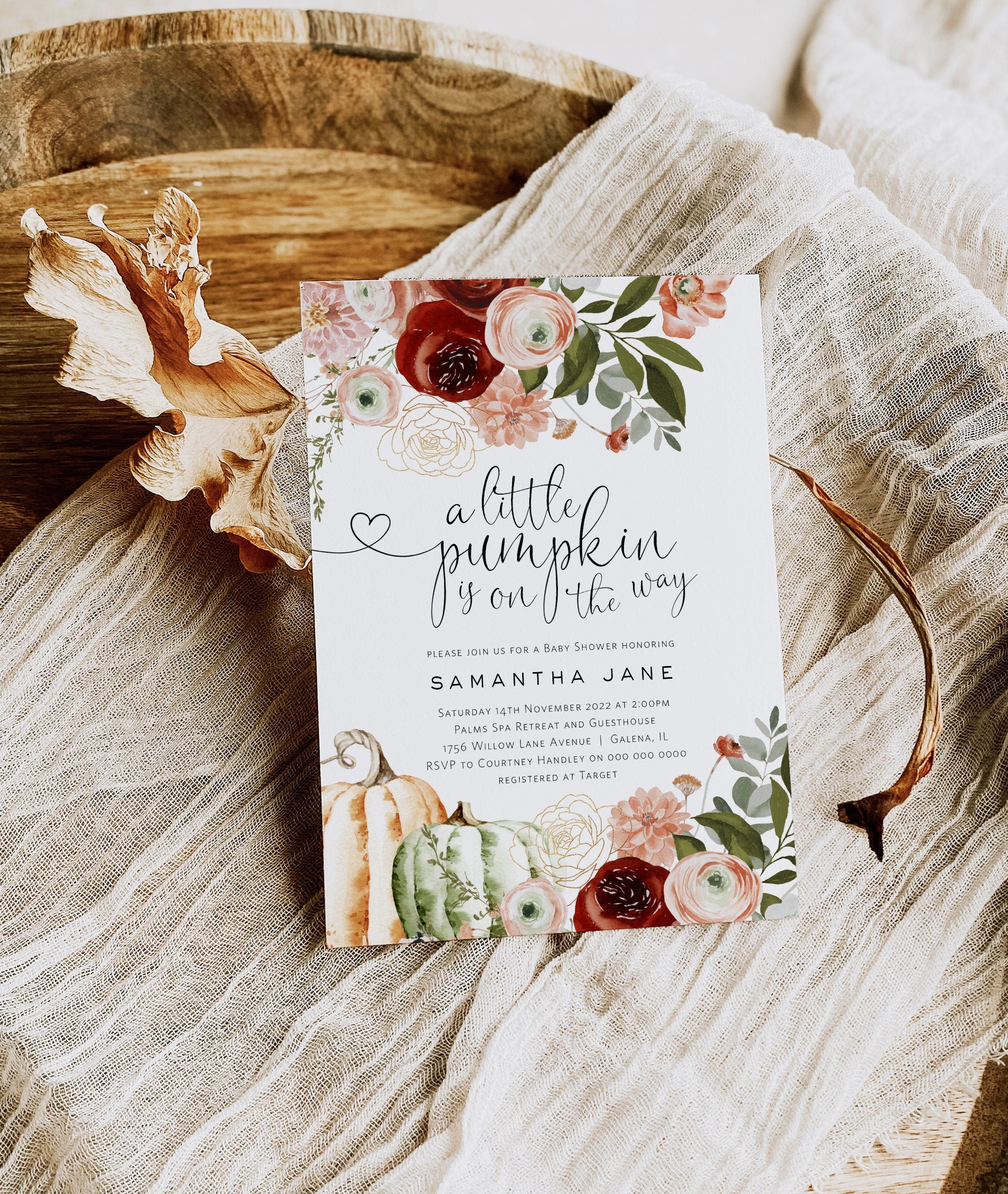 A Little Pumpkin Invitation Pumpkin Baby Shower invitation Fall Baby Shower Printable Invitation Edit with TEMPLETT WLPMAR