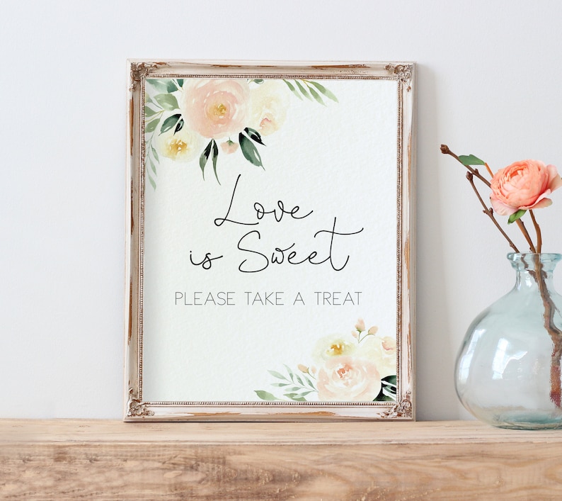 Download Let Love Grow Sign Favor Sign Template Blush Greenery ...