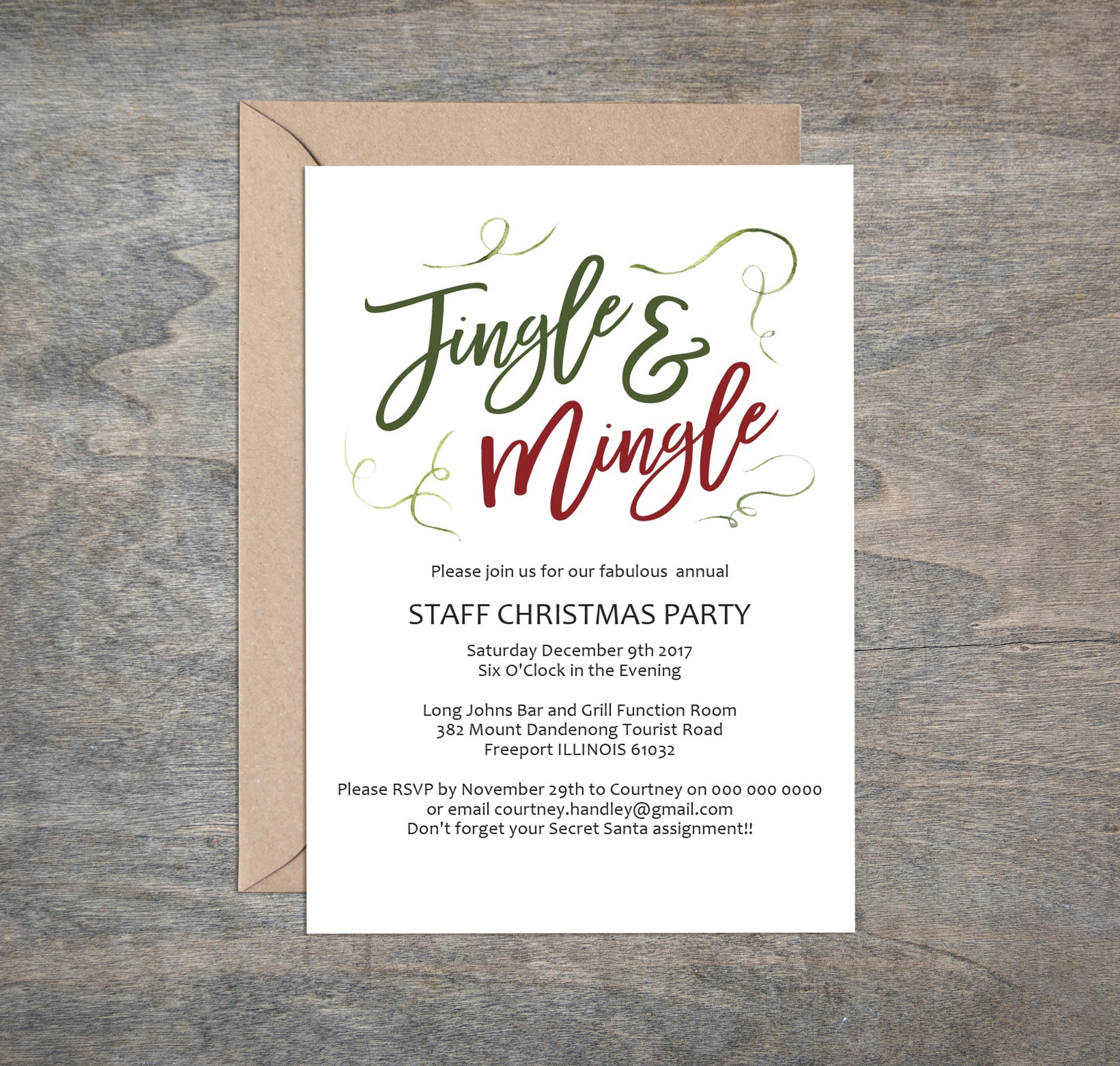 Christmas Invitation Printable Christmas Jingle and Mingle | Etsy