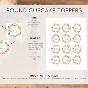 Greenery Baby Shower Cupcake Toppers, Printable Cupcake Toppers ...