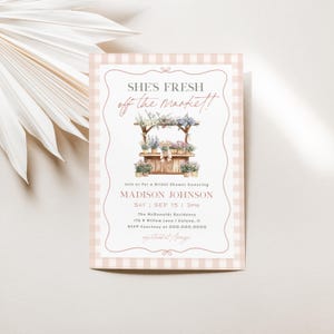 She's Fresh Off the Market Bridal Shower Invitation, Flower Stand Bridal Invitation, Bridal Shower Invitation, Edit w TEMPLETT