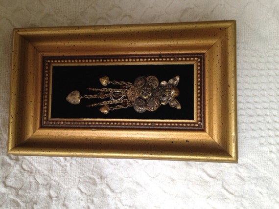 Assemblage Antique Button Brooch-Angel Charm Broo… - image 3
