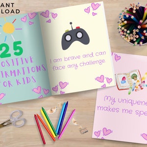 ¡Tarjetas de afirmación positiva para niños! ¡Perfecto para notas de lonchera!