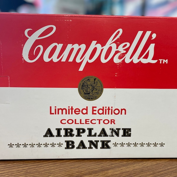 Campbell's Airplane Bank 2nd in Series Die-Cast Metal Coin Bank