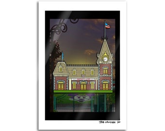 Main Street Eisenbahn 19x13 Drucken