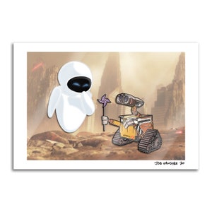 WALL-E & EVE 13 x 19-afdruk
