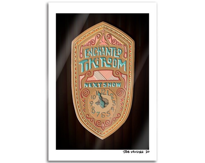 Enchanted Tiki Clock 19x13 Print