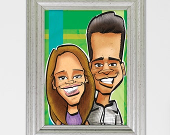 Personalized Caricature Portrait - Custom Cartoon Art, Hand-Drawn