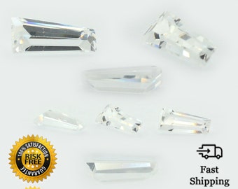 Loose Tapered Baguette Clear CZ Stone Single Cubic Zirconia Cut April Birthstone 3x1.5x1mm x 6x3x2mm