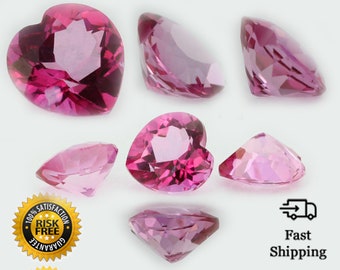Loose Heart Shape Cut Genuine Natural Pink Topaz Stone Single October Birthstone 4mm - 12mm