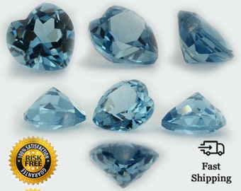 CZ 10mm Set of 12 Pendants and Links Stainless Steel and Cubic Zirconia Sapphire Blue and Aquamarine