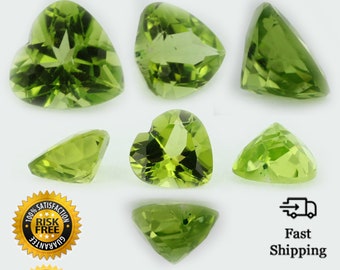 Loose Heart Shape Cut Genuine Natural Peridot Stone Single Green August Birthstone 5mm - 8mm