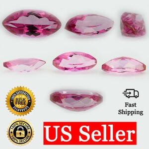 Loose Marquise Cut Genuine Natural Pink Topaz Stone Single October Birthstone Shape 4x2mm - 14x7mm