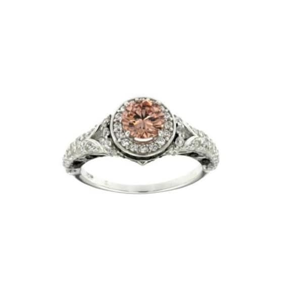 Silver Ring With Champagne CZ Size 7