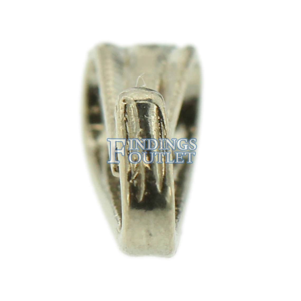 14k White Gold Tapered Pendant Bail Jewelry Findings for Chain Etsy