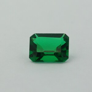 Loose Emerald Cut Emerald CZ Stone Single Green Cubic Zirconia May Birthstone 9x7mm 12x10mm image 2