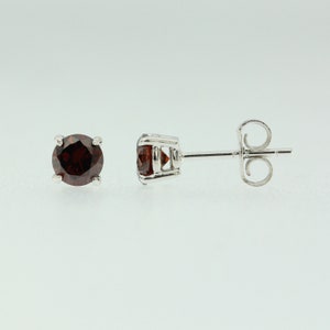 Sterling Silver 925 Birthstone Stud Earrings Round Cut CZ Womens Babys Girls Men image 2