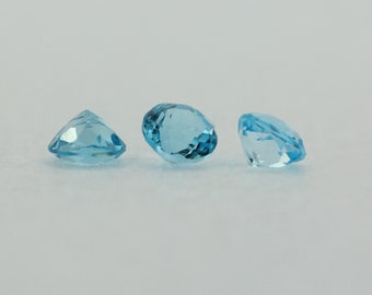 Loose Round Cut Genuine Natural Blue Topaz Stone Single November Birthstone 1.50mm - 4mm