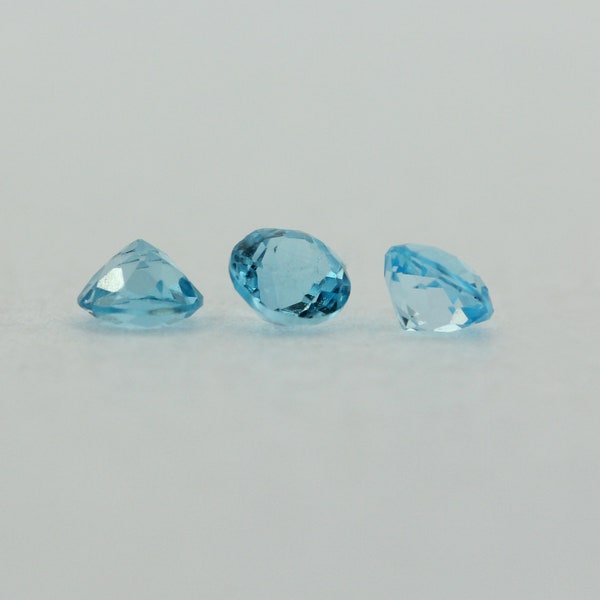 Loose Round Cut Genuine Natural Blue Topaz Stone Single November Birthstone 1.50mm - 4mm