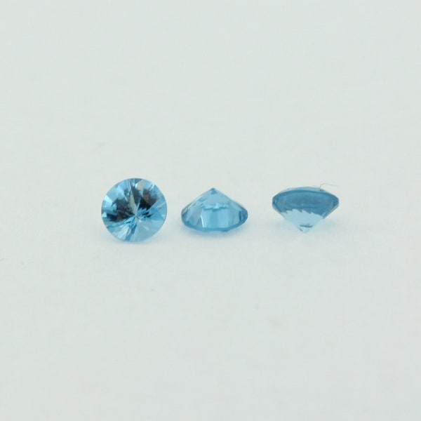 Loose Round Cut Blue Zircon CZ Stone Single Cubic Zirconia December Birthstone 1.25mm - 4.5mm