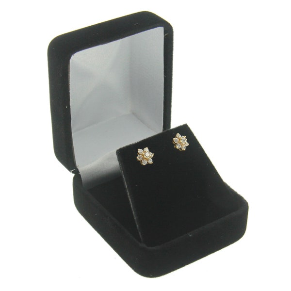 Black Velvet Stud Earring Box Display Jewelry Gift Box Classic Style