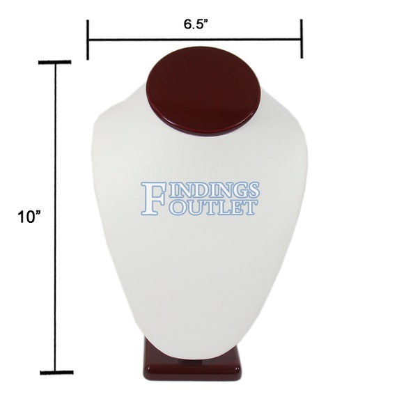Rosewood White Faux Leather Necklace Chain Jewelry Display Holder