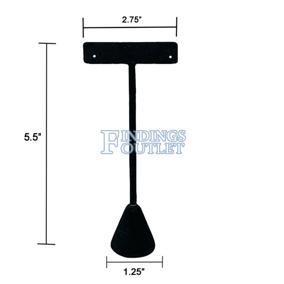 Black Velvet One Pair Earring Jewelry Display Holder Medium T bar