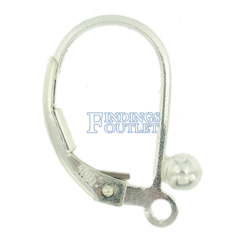 Sterling Silver 925 Leverback Earring Mounting Dangling Setting Loop /& 3mm Ball