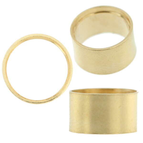 14K Yellow Gold Round Tall Tube Bezel Head Setting Mounting 0.03ct - 3.50ct