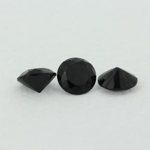 Loose Round Cut Black Onyx CZ Stone Single Cubic Zirconia Birthstone Shape 1mm 12mm image 6