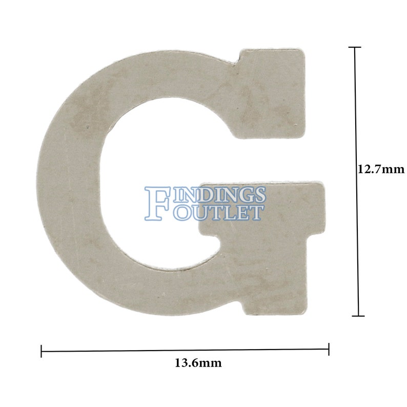 14k White Gold G Block Initial Letter Nameplate Personalized Jewelry