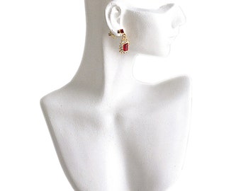 White Polystyrene Head & Chest Necklace And Earring Jewelry Display Holder Stand